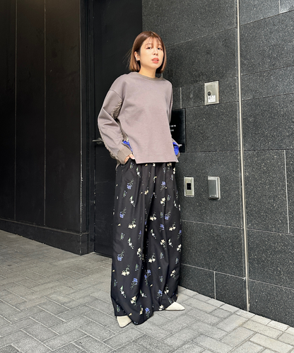 【FONT LAB】ケーブルコンビZIPデザインスウェット