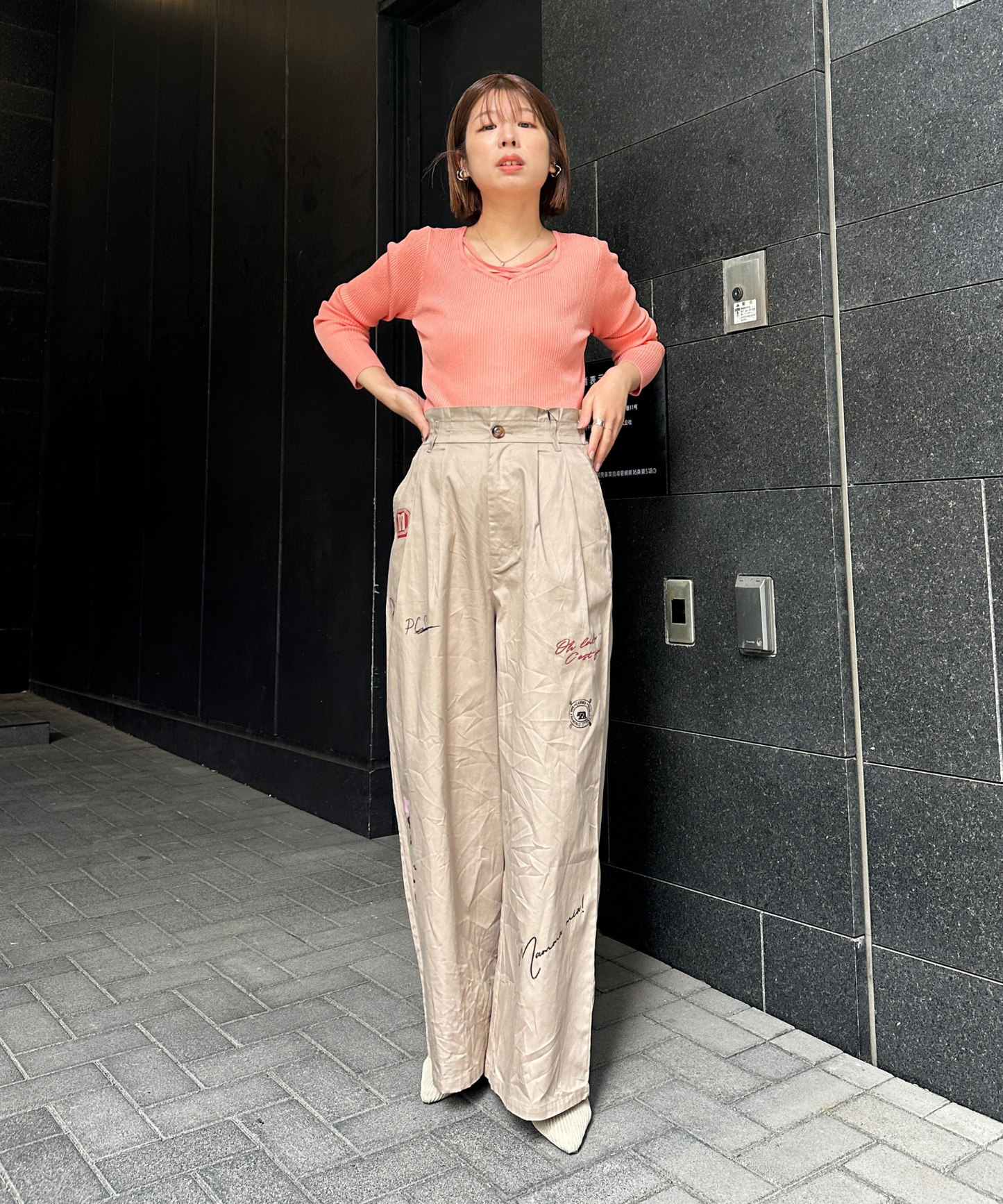 【JETSET SOLO PLUS】ダイヤモンドネックリブニット