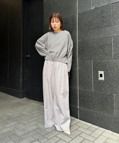 【FONT LAB】ピンタックヘムライトポンチカットソー