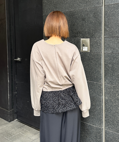 【FONT LAB】チュール刺繍コンビ2WAYトップス