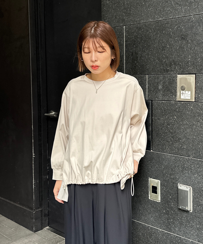 【FONT LAB】シルケットポンチ異素材コンビトップス