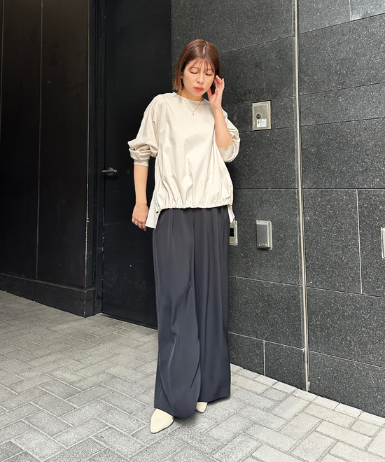 【FONT LAB】シルケットポンチ異素材コンビトップス