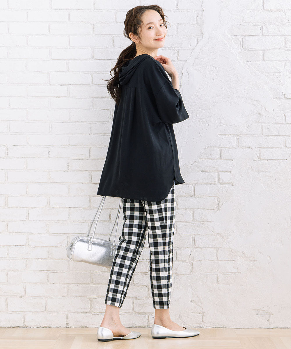 23-5475　【COOL・UV・防シワ】スムースジョーゼットフーディブルゾン【先行予約】