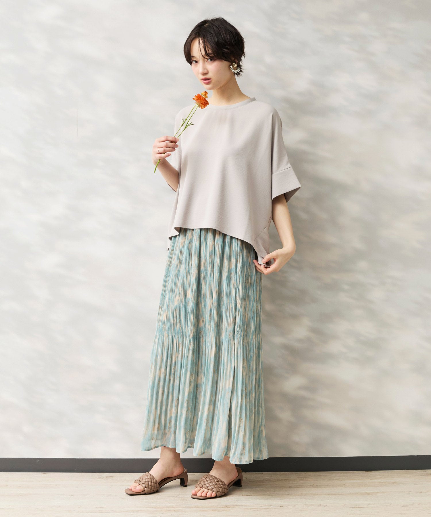 【JETSET SOLO PLUS】ハイストレッチカルゼワッシャーブラウス