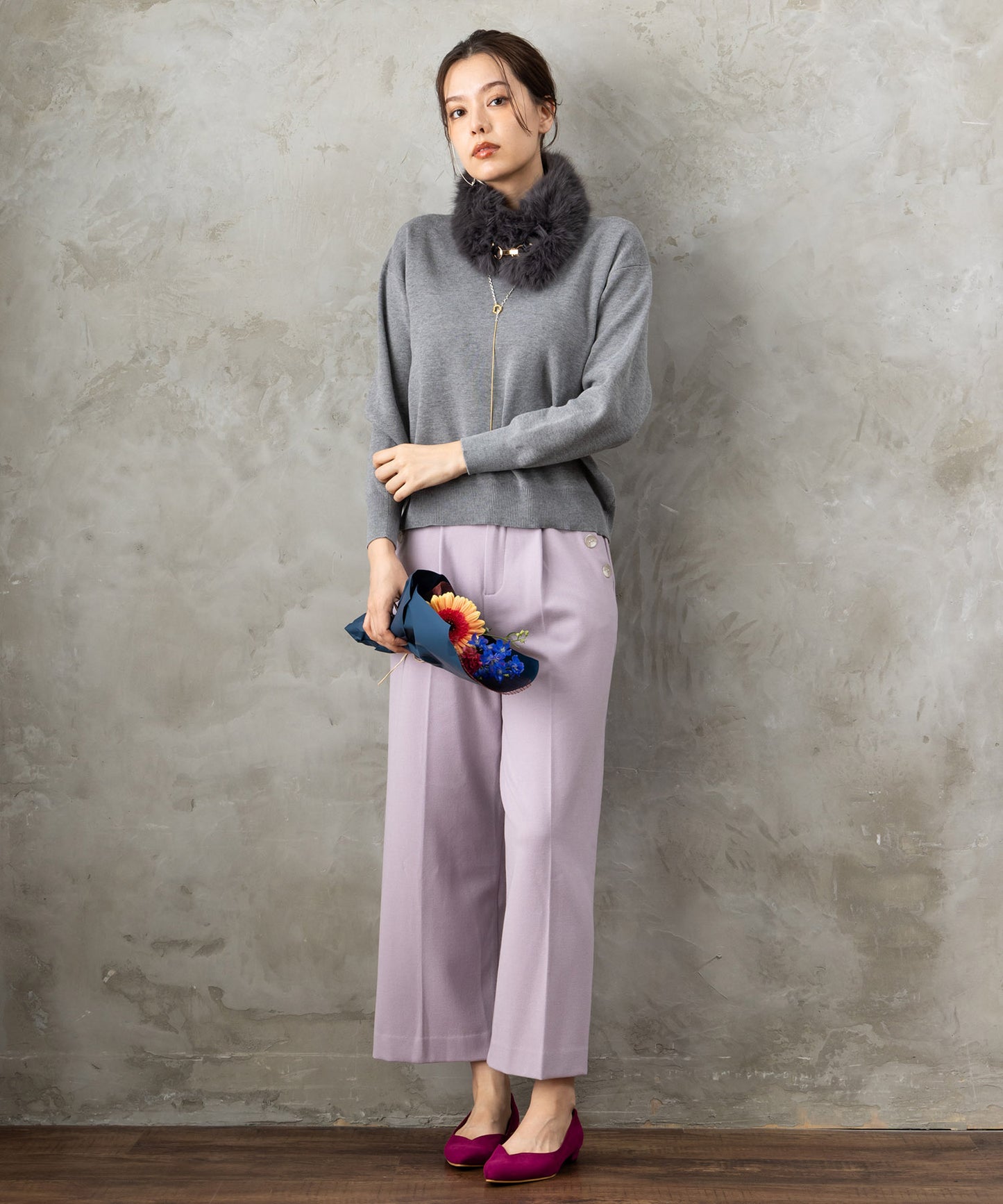 【JETSET SOLO PLUS】マシュマロタッチミラノVネックニット