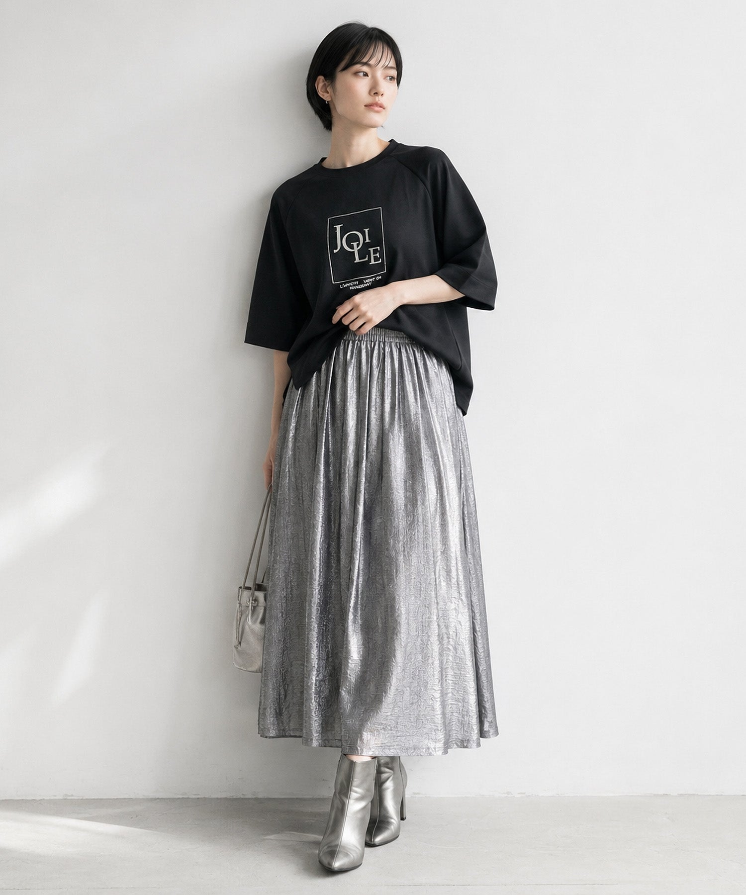 【FONT LAB】メタリックロゴオーバーTシャツ