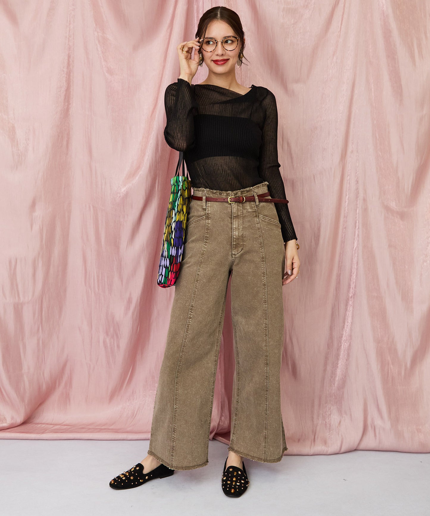 12-5900【FONT LAB】フリンジワイドデニム’25