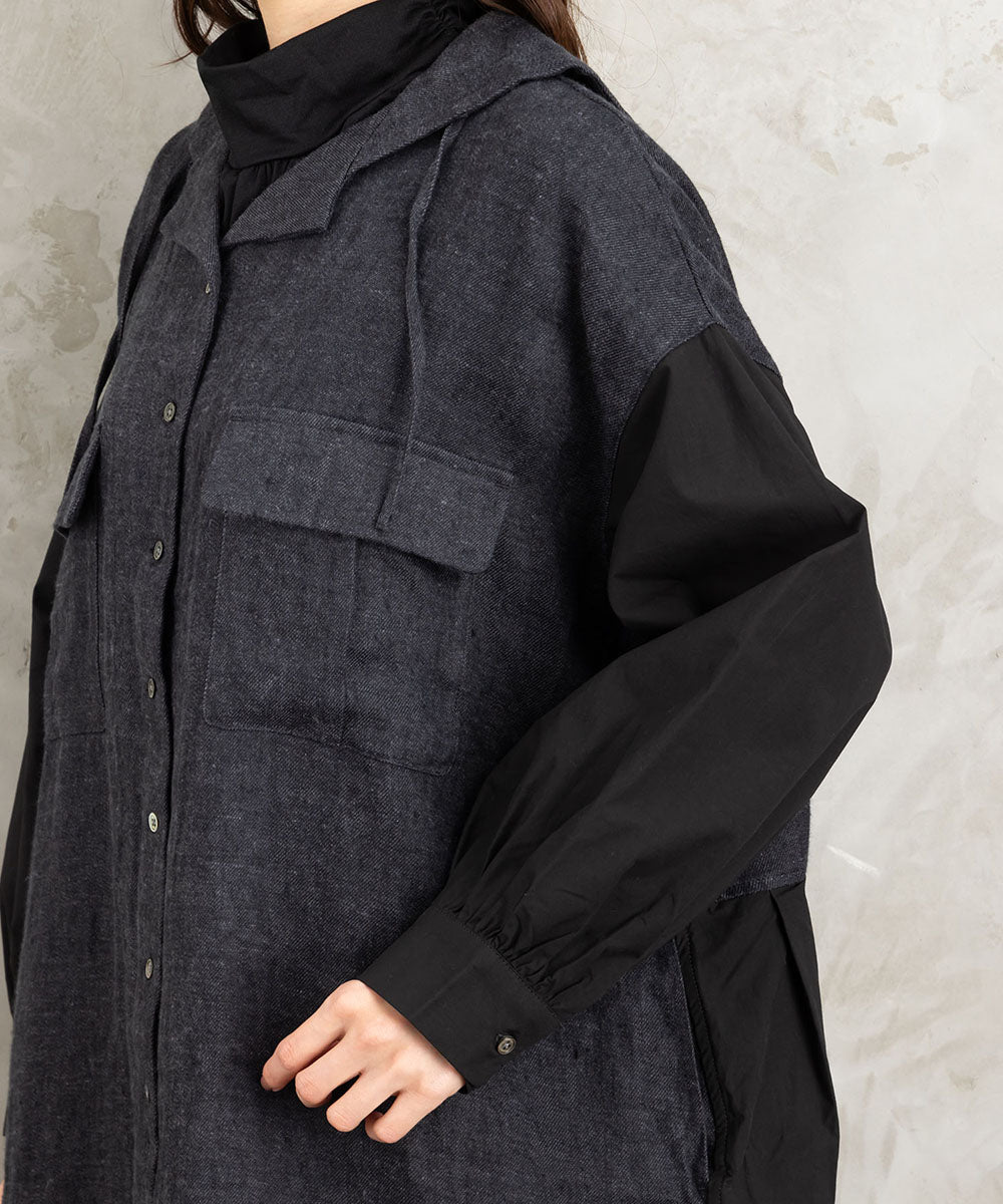 リネン起毛セーラーカラーワンピース