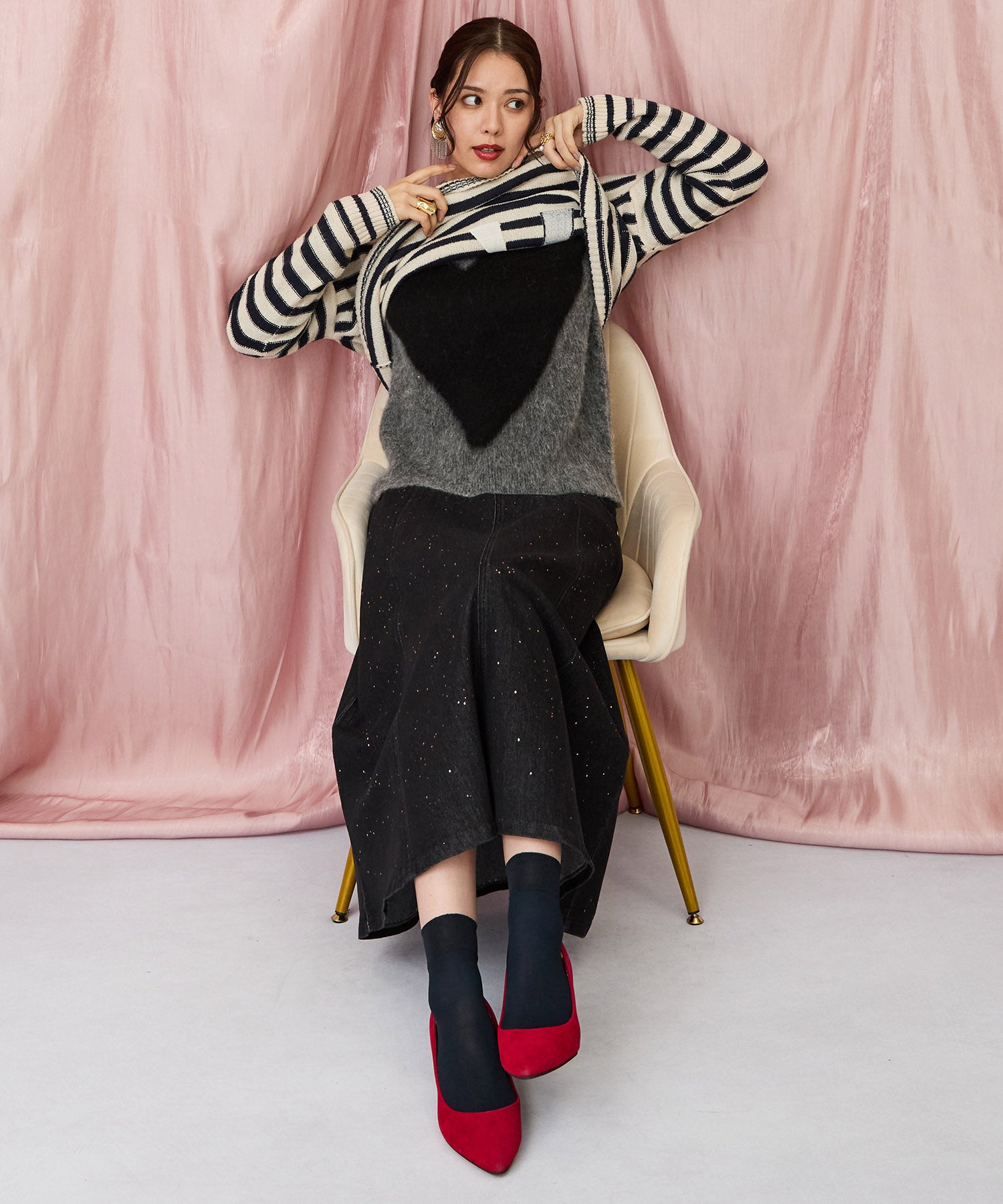 【WILD PONY】ビッグフラワープリントスカート