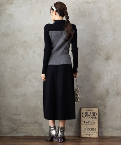 【待望の再入荷！予約受付中】【FONT LAB】バイカラーボトルネック×ケープアンサンブル