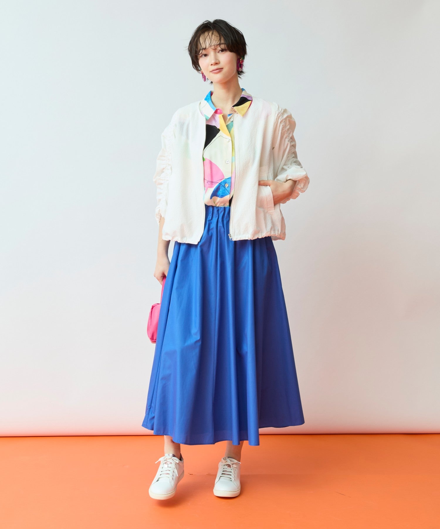 【NUMPH】ジオメトリックエレメンツフレンチスリーブシャツ