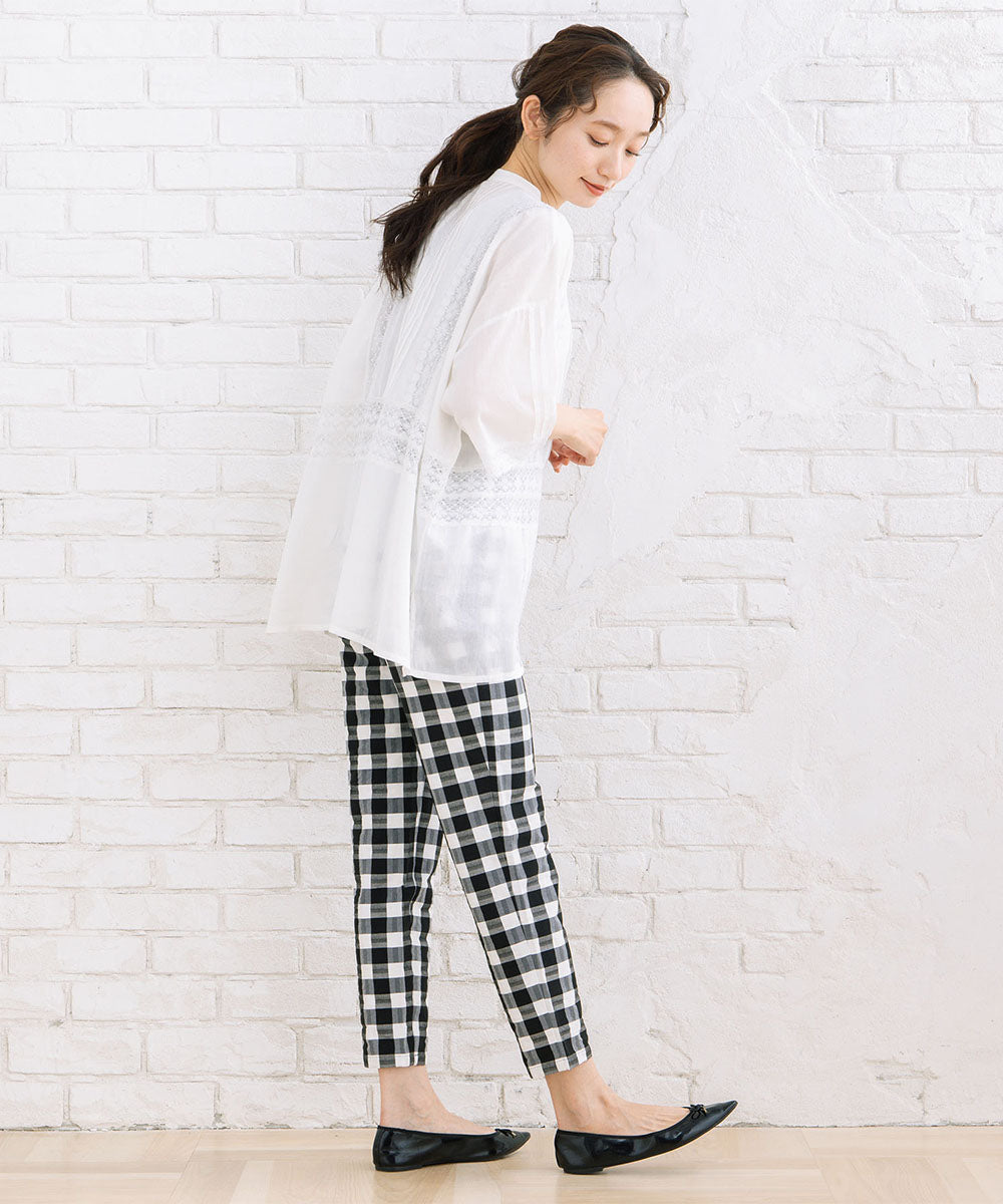 12-1676　21号(6L～) アソートチェックストレッチパンツ【先行予約】