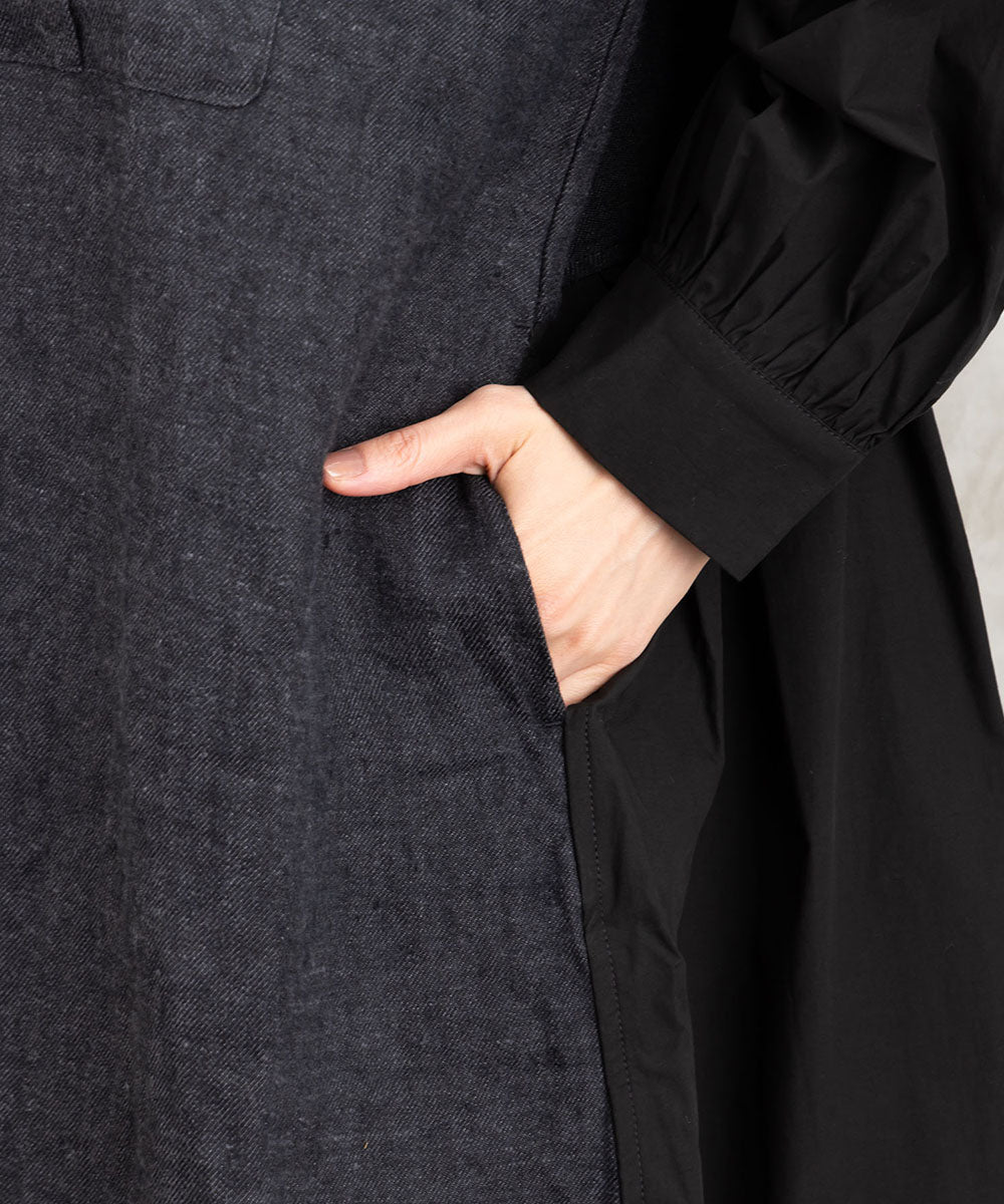 リネン起毛セーラーカラーワンピース