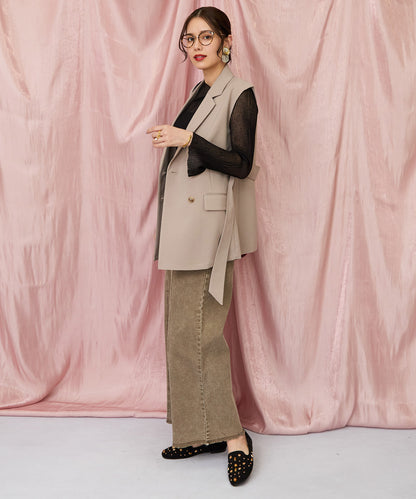 12-5900【FONT LAB】フリンジワイドデニム’25