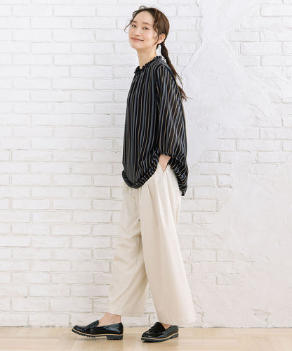 【sabstreet bis】【web限定】 ストレッチゆるタックワイドパンツ