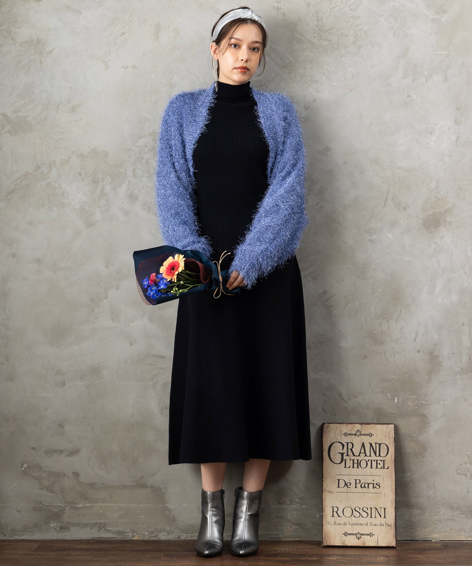 【待望の再入荷！予約受付中】【FONT LAB】バイカラーボトルネック×ケープアンサンブル