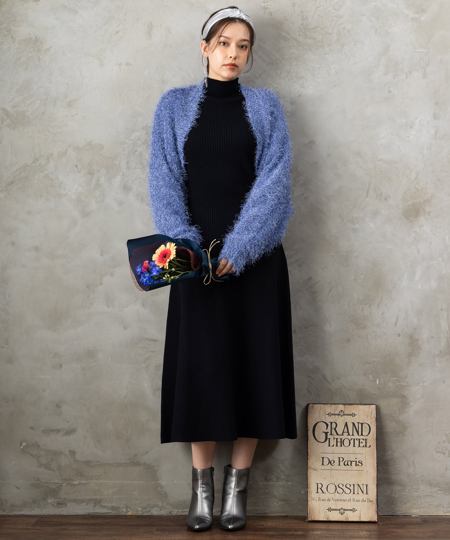 【待望の再入荷！予約受付中】【FONT LAB】バイカラーボトルネック×ケープアンサンブル