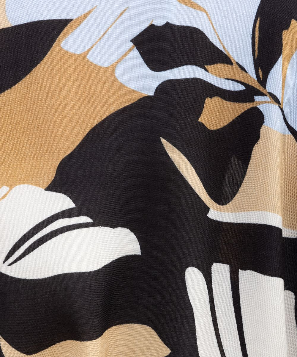 KAFFE curveモンステラプリントワンピース