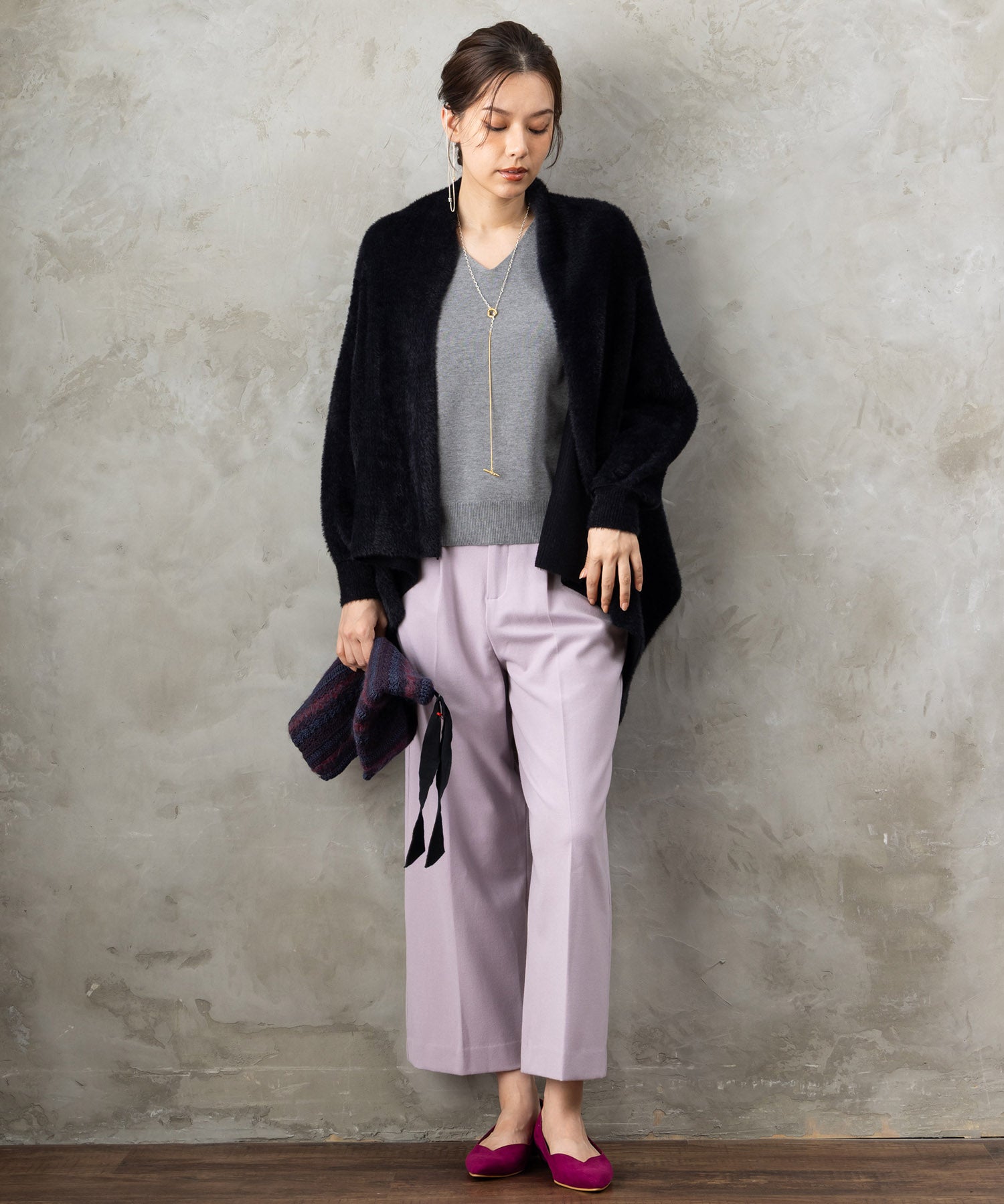 【JETSET SOLO PLUS】マシュマロタッチミラノVネックニット