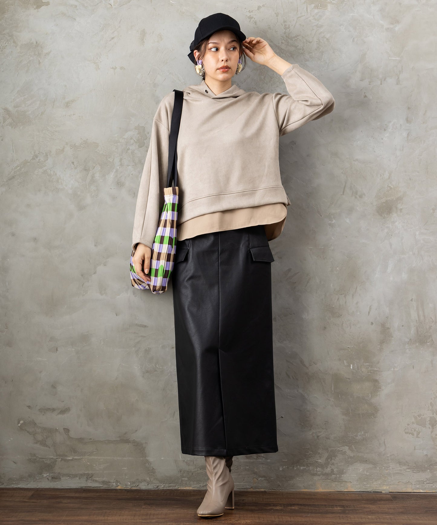 【FONT LAB】起毛ダンボールフーディーセットアップ