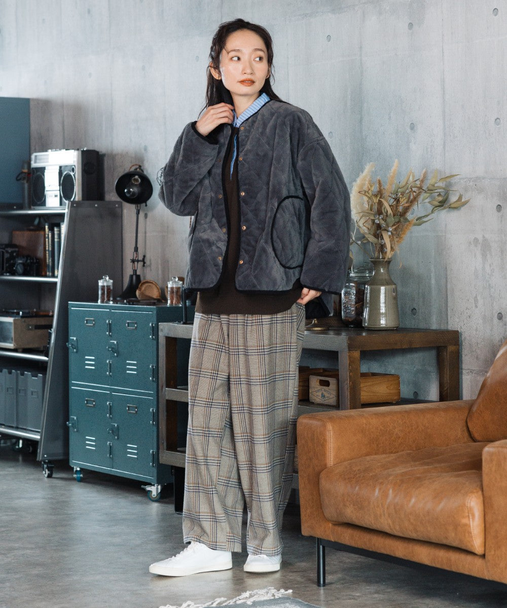 ファー×キルティングリバーシブルショートコート【先行予約】