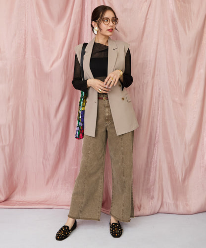 12-5900【FONT LAB】フリンジワイドデニム’25