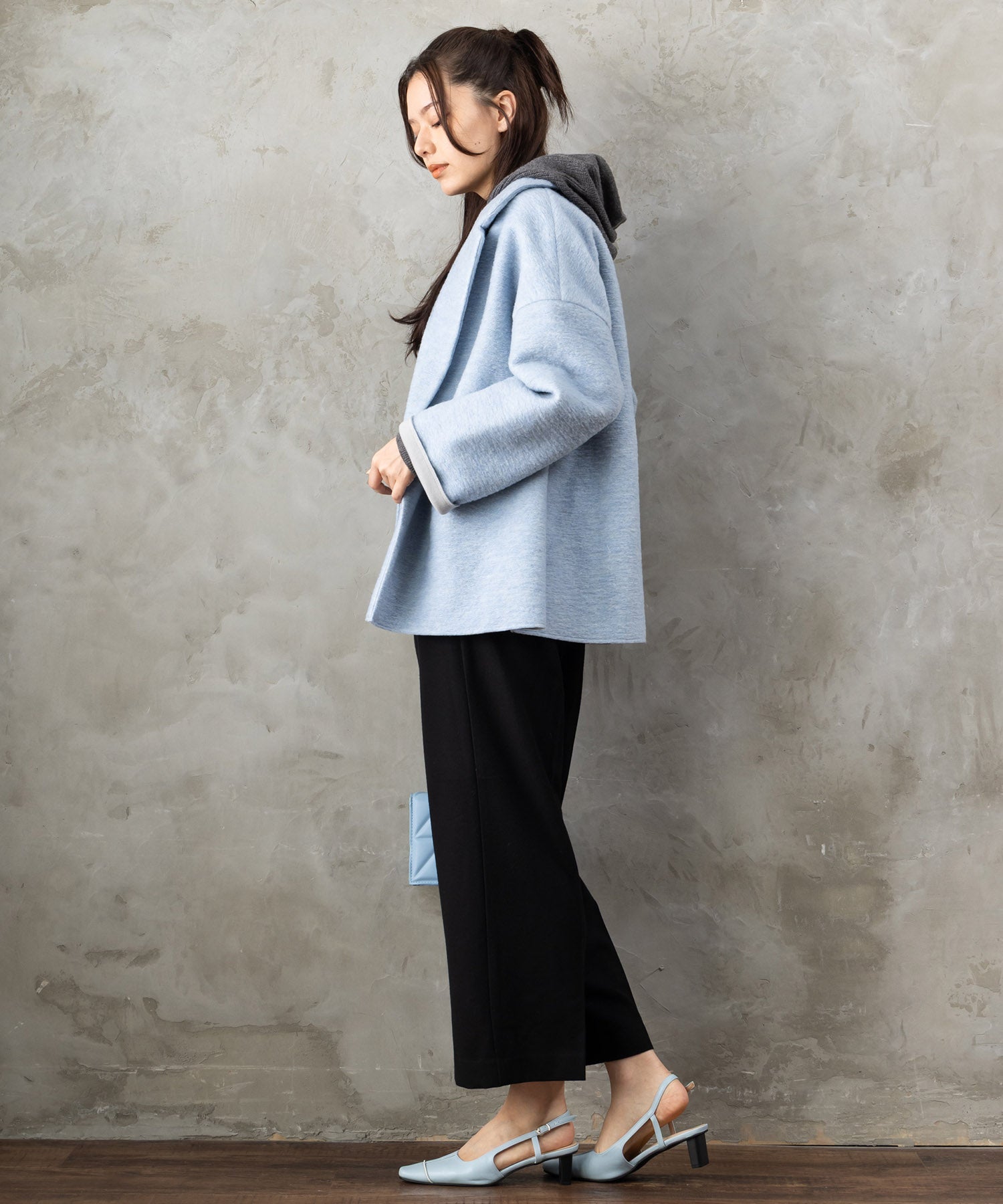 【JETSET SOLO PLUS】両面起毛ポケット釦ワイドパンツ