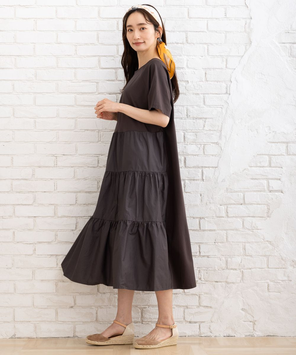 FONTLAB シルケットティアードワンピース