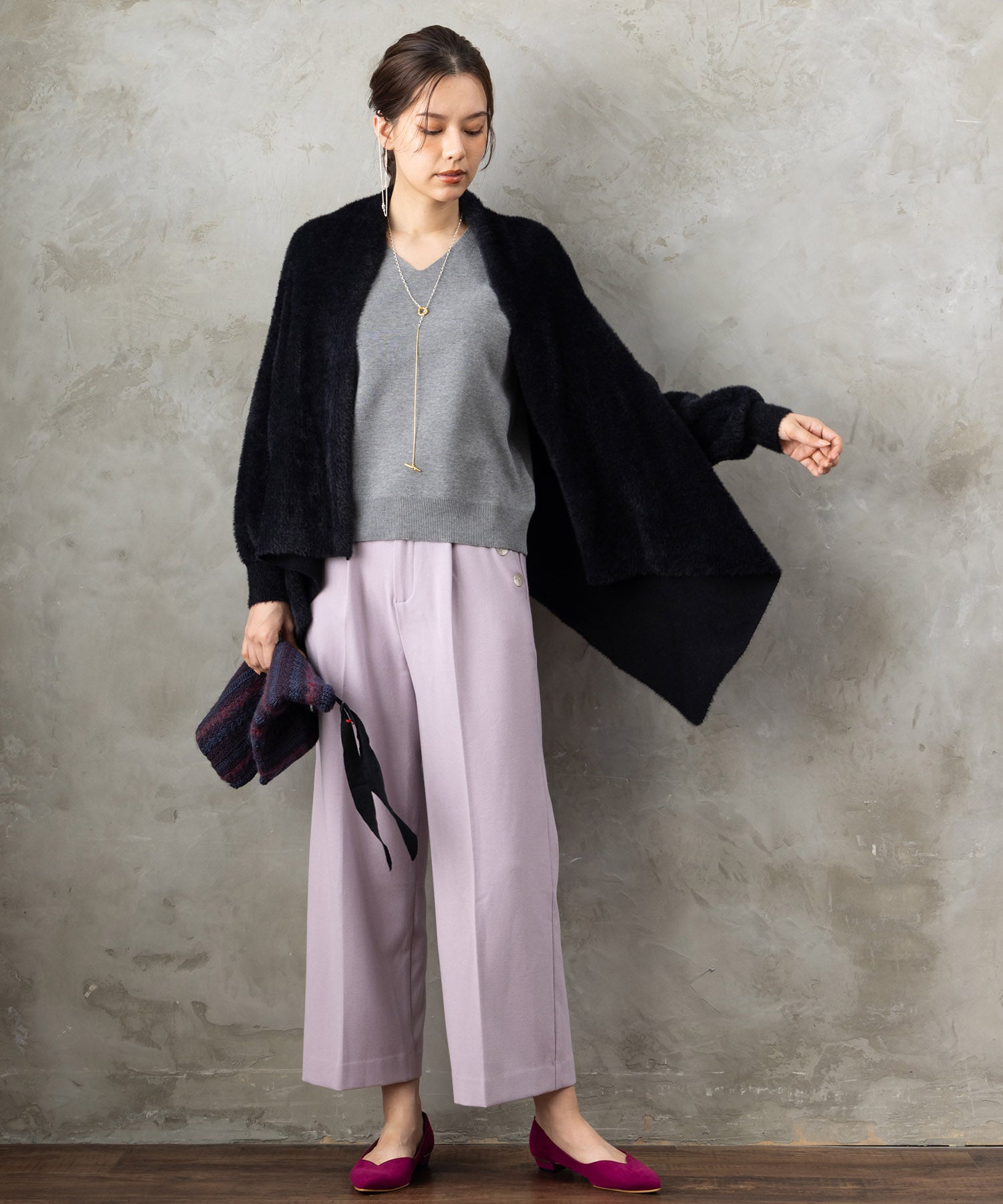 【JETSET SOLO PLUS】マシュマロタッチミラノVネックニット