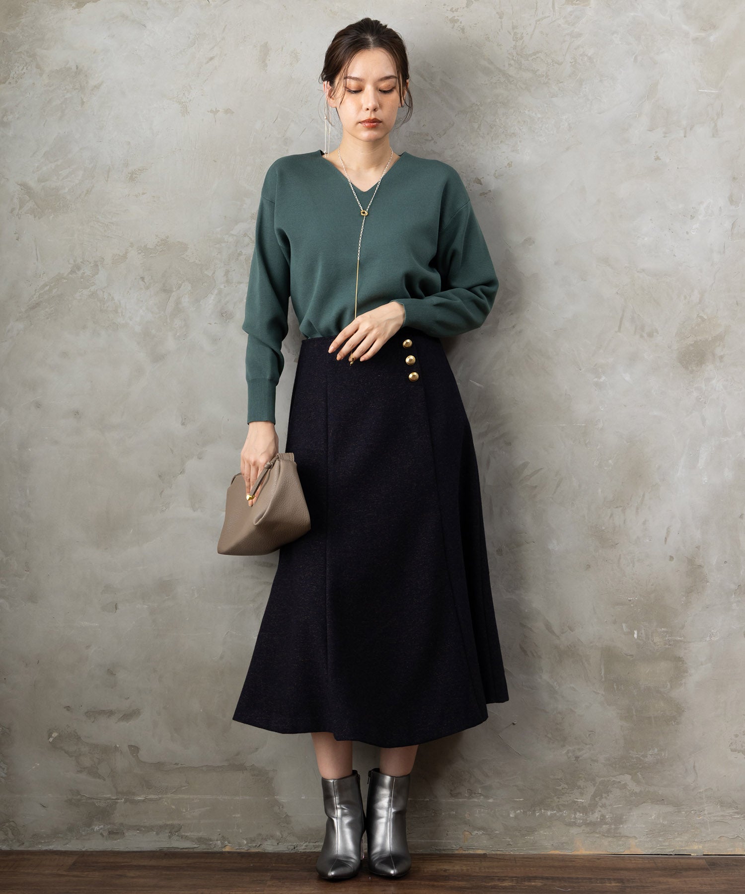 【JETSET SOLO PLUS】マシュマロタッチミラノVネックニット