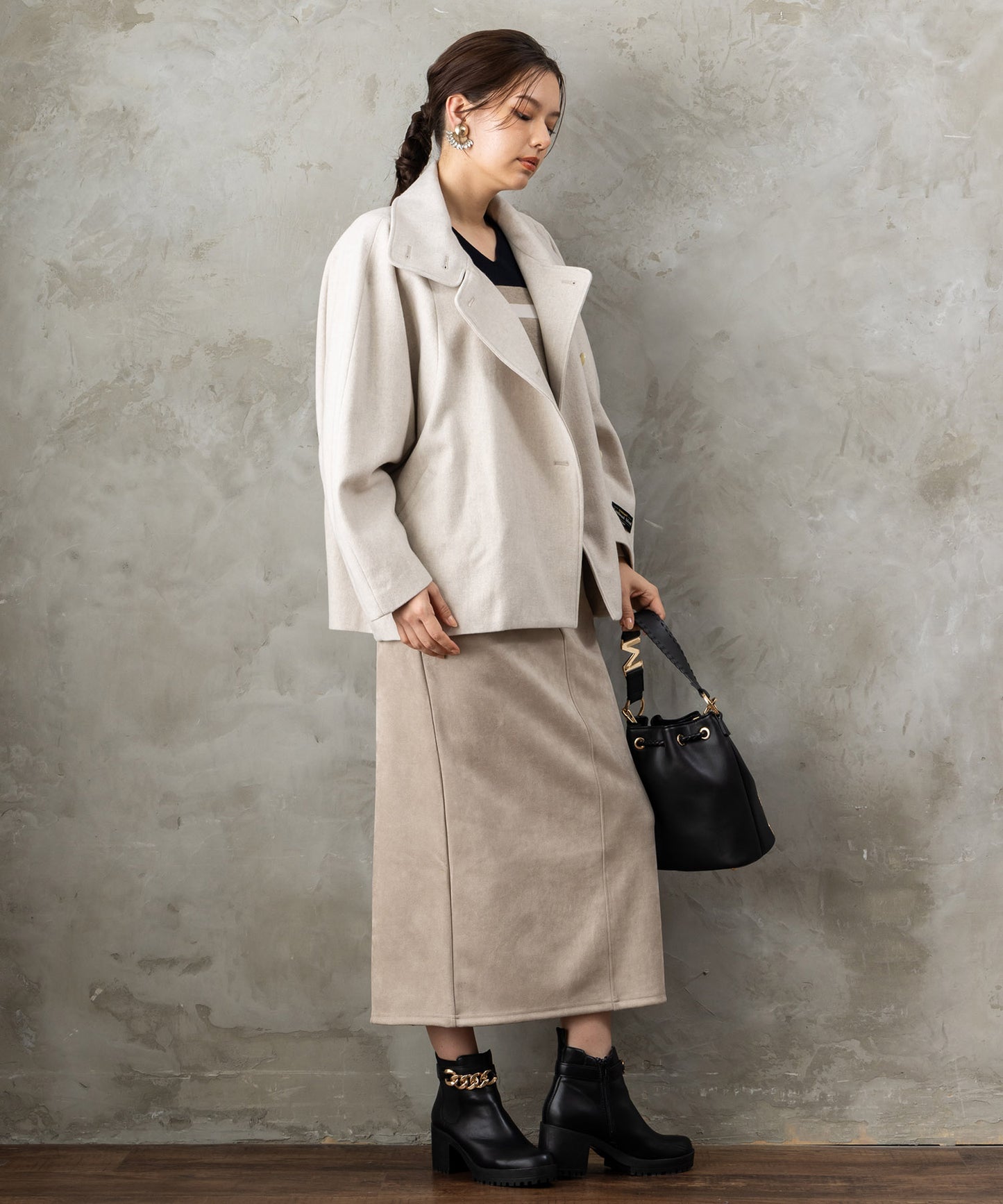 【FONT LAB】起毛ダンボールフーディーセットアップ