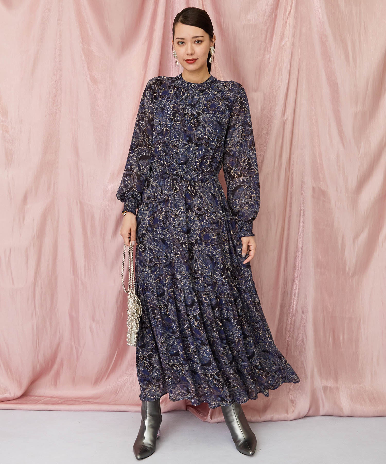 レディース ペイズリー柄 ロング丈 ワンピース｜JETSET SOLO PLUS