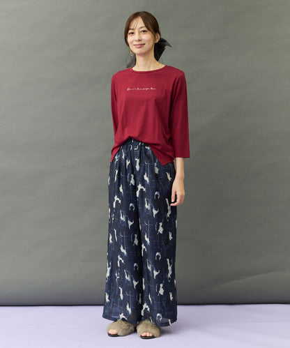 【FONT LAB】クリア天竺フロッキーロゴ７分袖Tシャツ