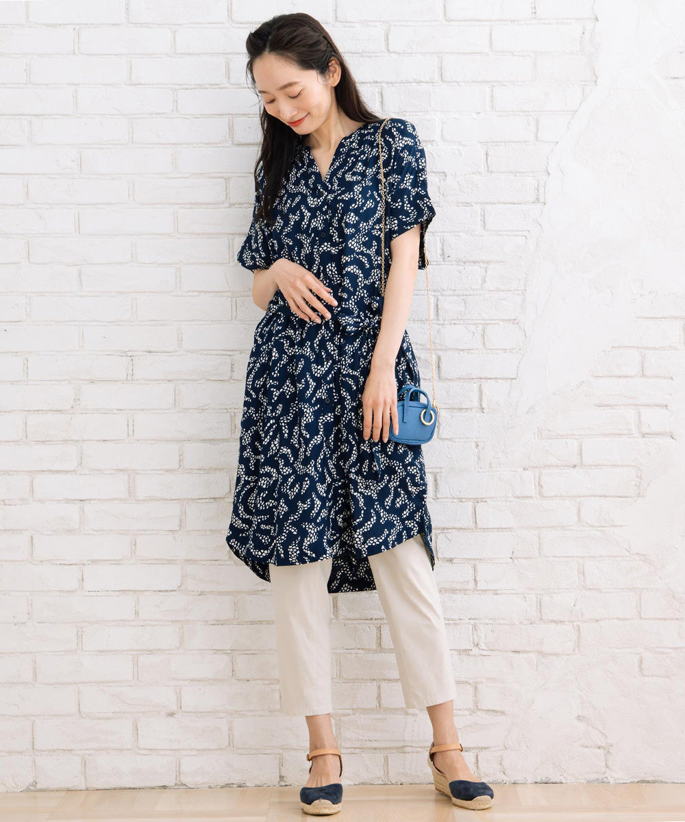 KAFFE レースプリントワンピース