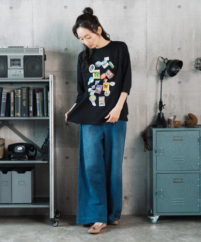 Bleu tango [Rogique]Jorney Memoriesプリント七分袖Tシャツ