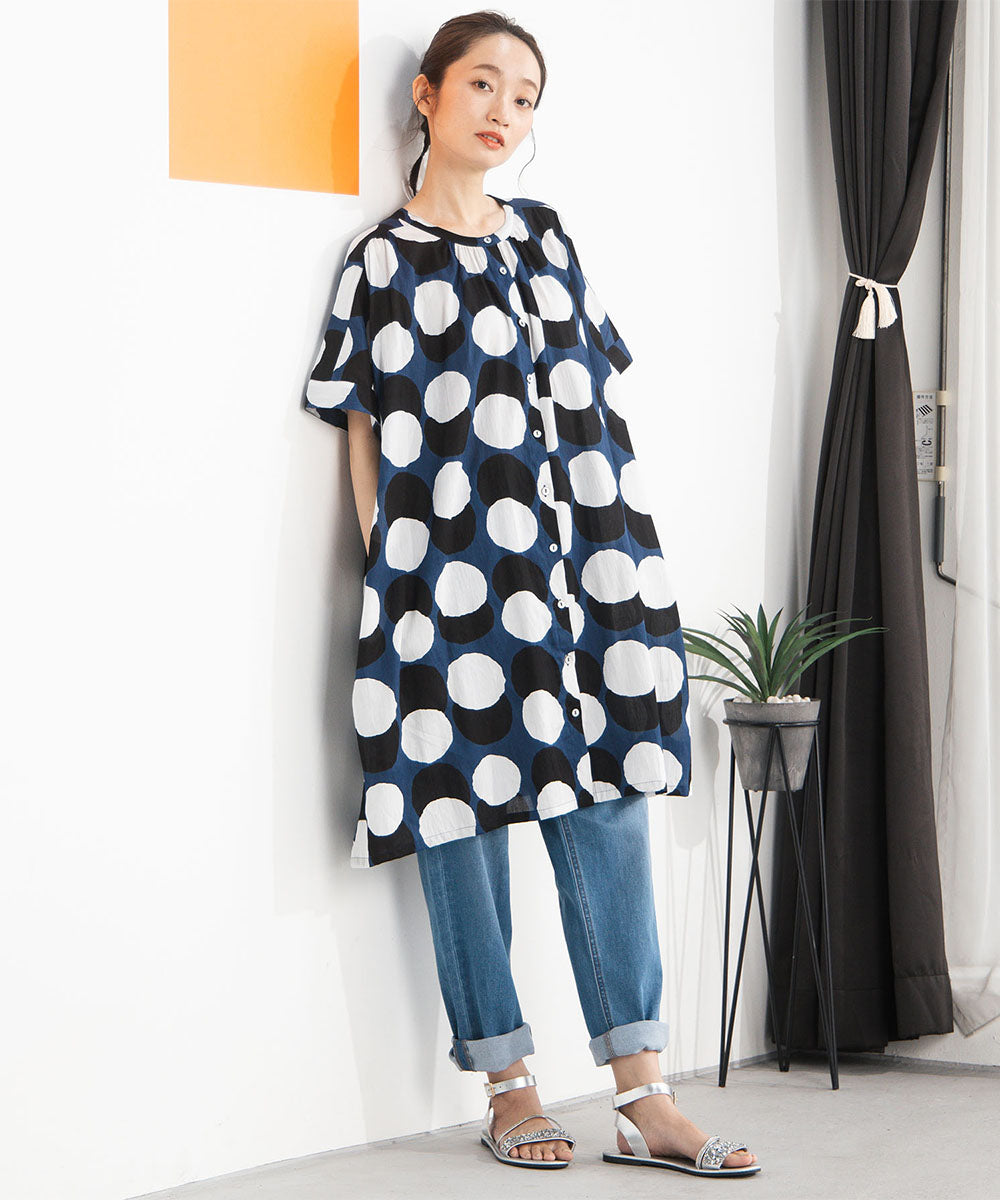 30-9673　サークルプリントチュニック【先行予約】