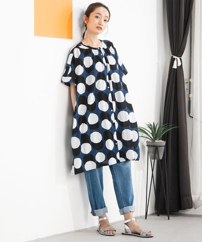30-9673　サークルプリントチュニック【先行予約】