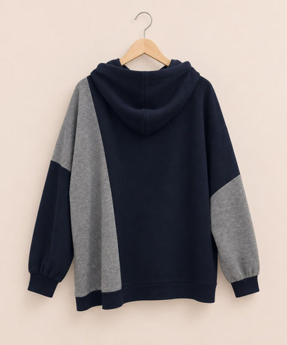 61-2729BLANC basque [Rogique]アシメバイカラーダンボールニットフーディ【先行予約】