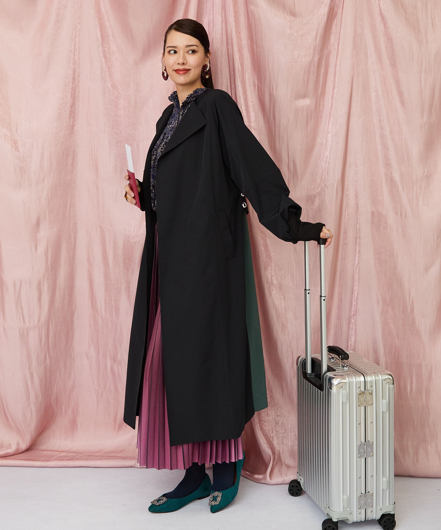 71-5584【FONT LAB】バイカラーリブスリーブコート