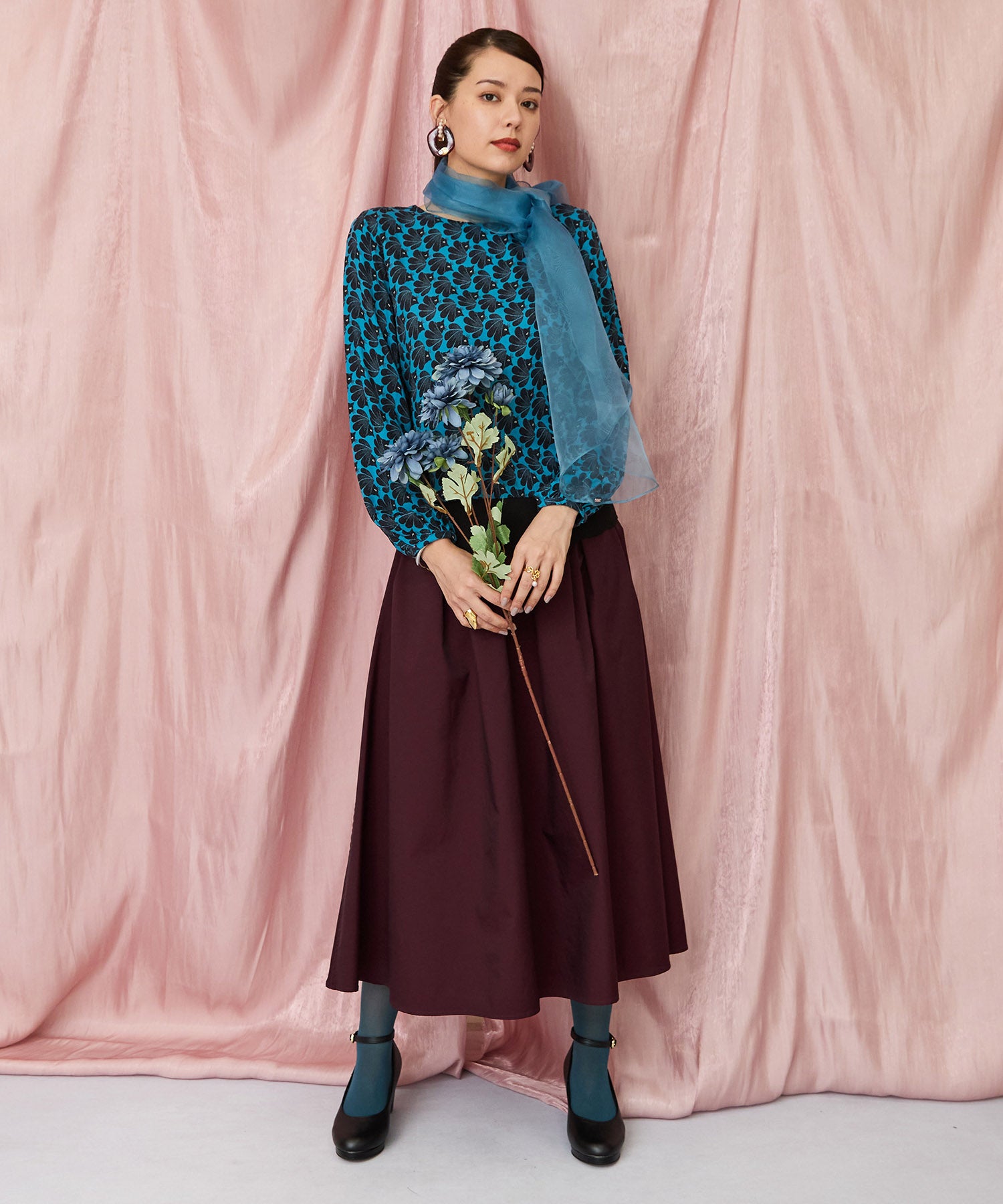 ☆マドモアゼル☆ レディース ブラウス プリントブラウス バード＆キャットモチーフ