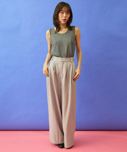 64-5887　【FONT LAB】ラメリブ2WAYタンクトップ