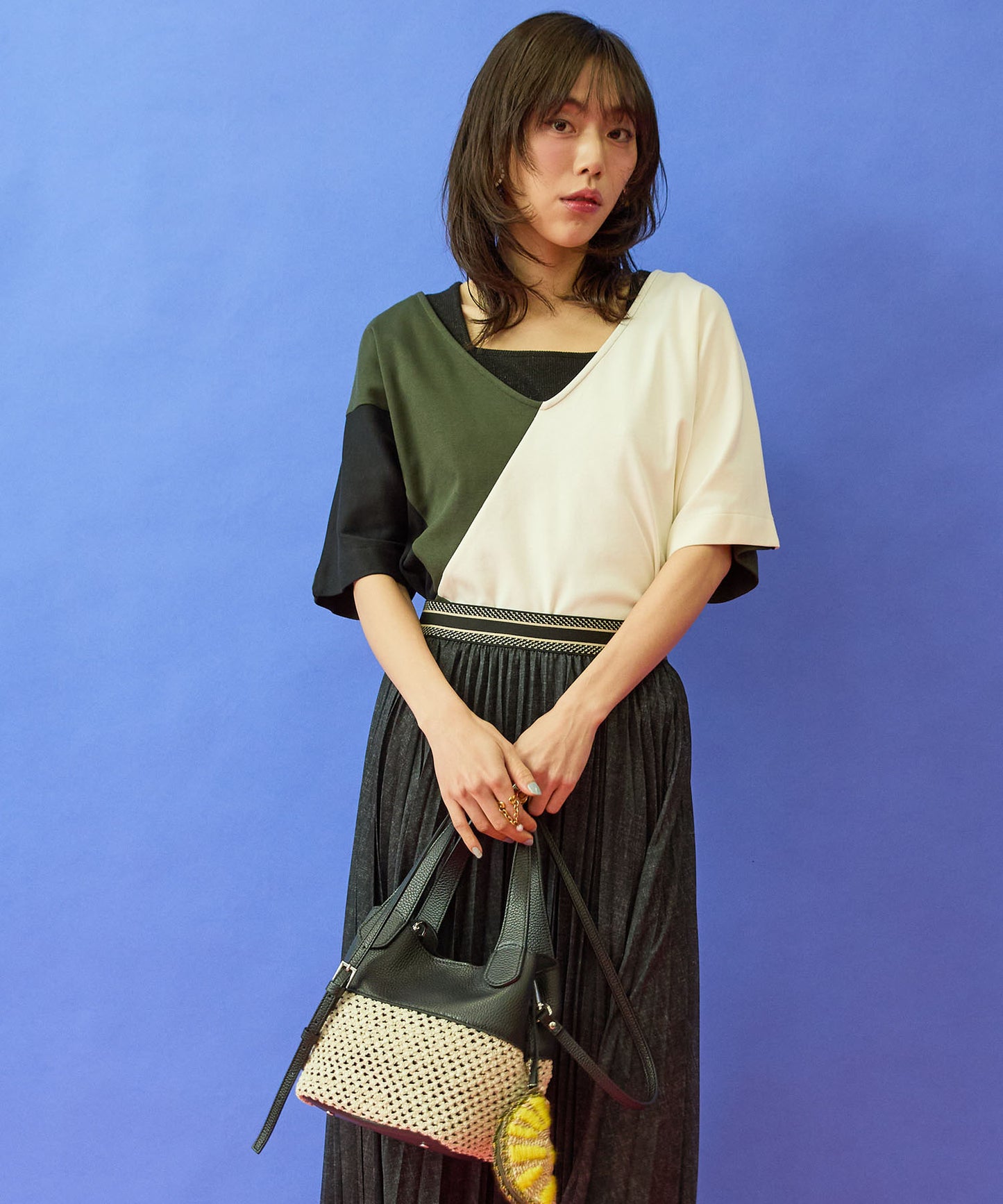 【RIPANI】レザー×メッシュ2WAY BAG