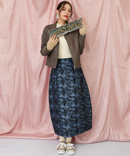 23-5546【FONT LAB】フェイクレザーライダースブルゾン