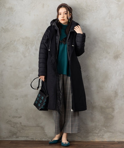 【BSB】フリンジデザイン異素材コンビコート