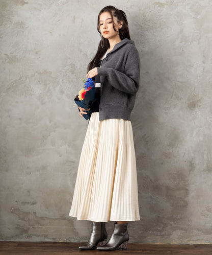 【FONT LAB】ミストウールタッチダブルプリーツスカート