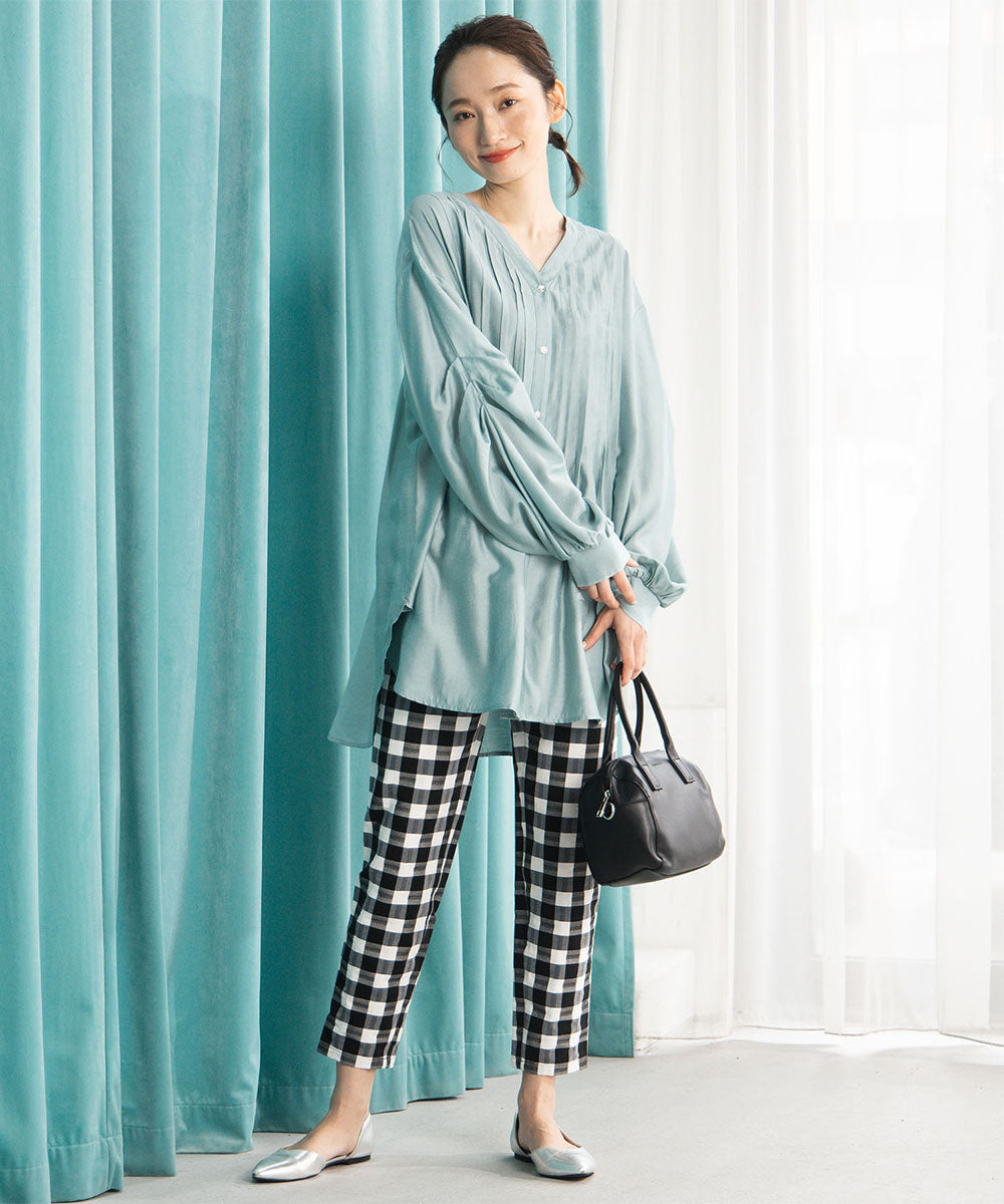 12-1676　21号(6L～) アソートチェックストレッチパンツ【先行予約】