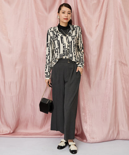 01-5911【SKFK】モノトーンジオメトリックシャツ