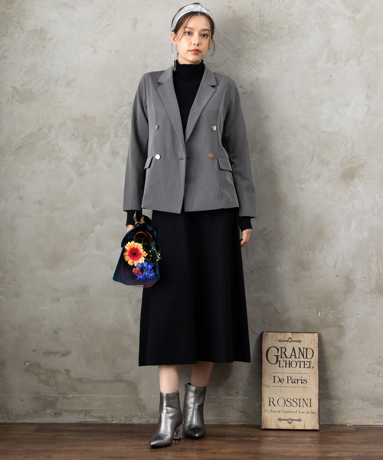 20-1183【JETSET SOLO PLUS】サイロストレッチツイルWブレストジャケット