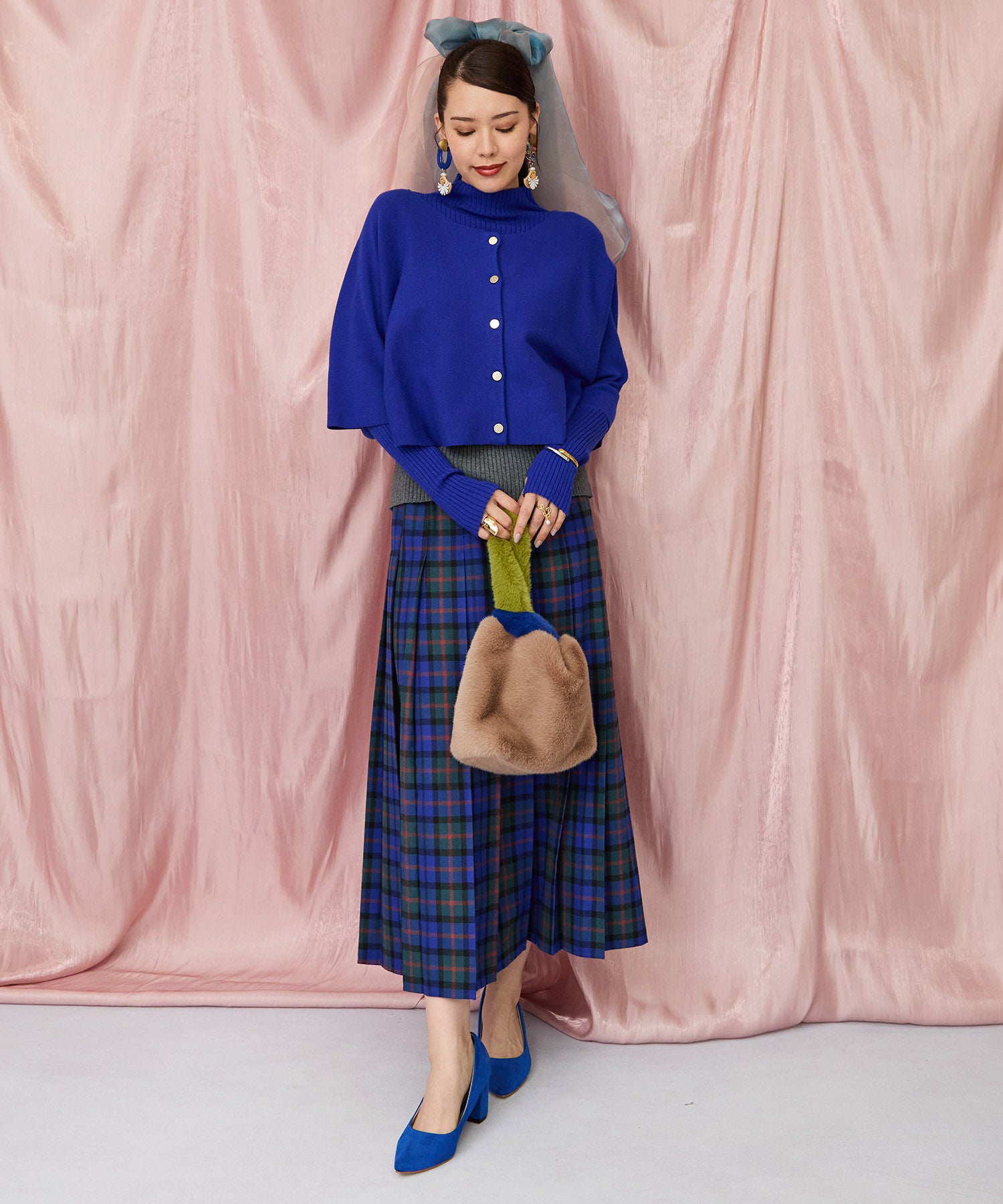 レディース アンサンブルニット バイカラー ボトルネック｜JETSET SOLO