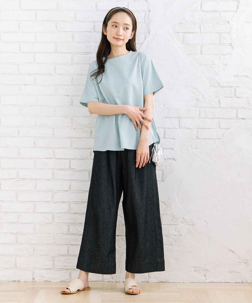 〈MADE IN JAPAN〉【LYCRA・COOLMAX・吸汗・速乾】シアサッカーカットソー